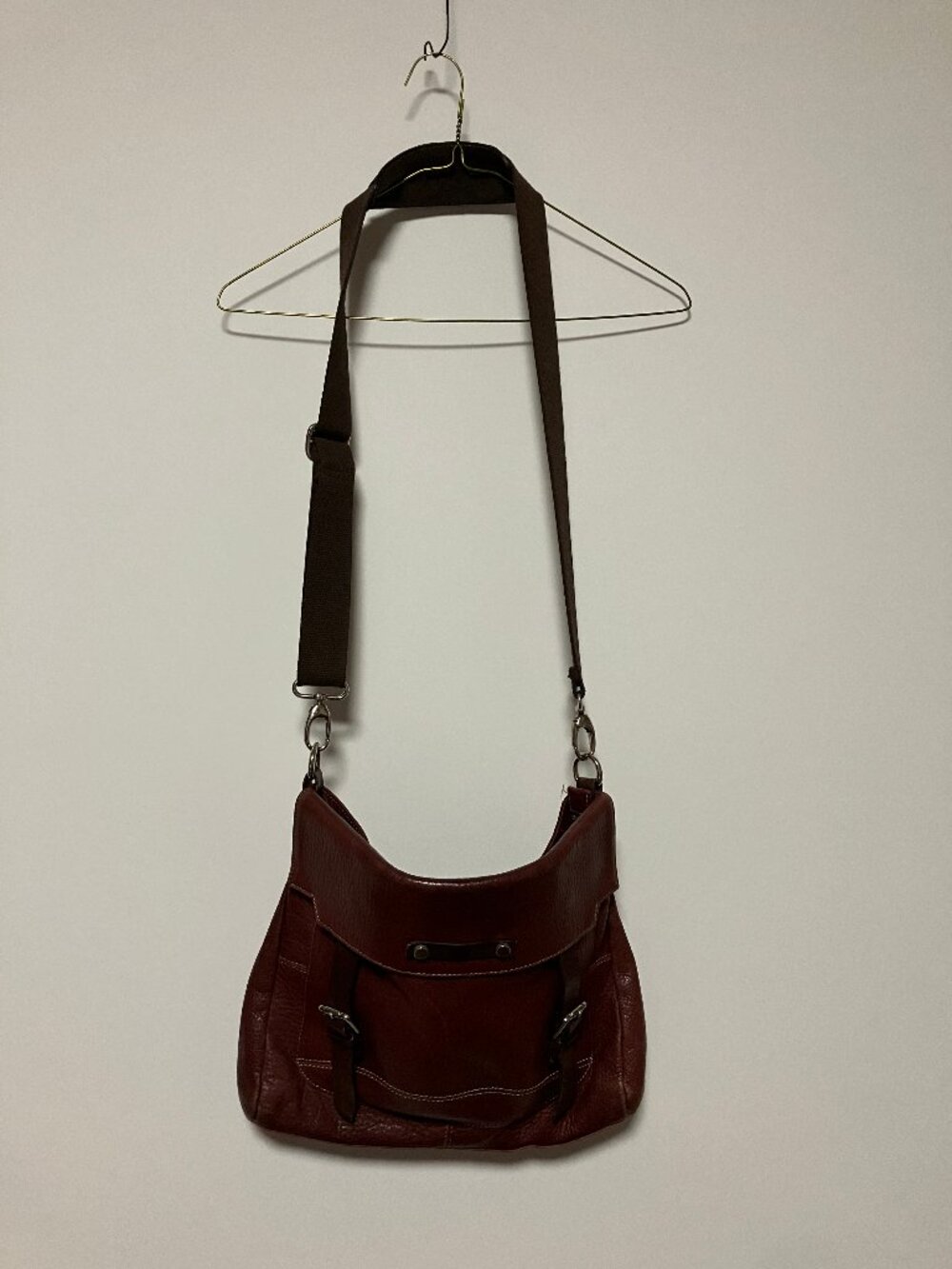 Marco Buggiani Purse, Italian Leather, Maroon/Burgundy, Large - Picture 12 of 13